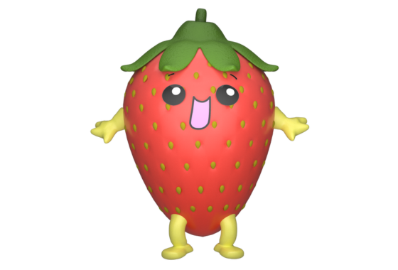 手書きのスケッチから制作した3DCGのかわいいマスコットキャラクター