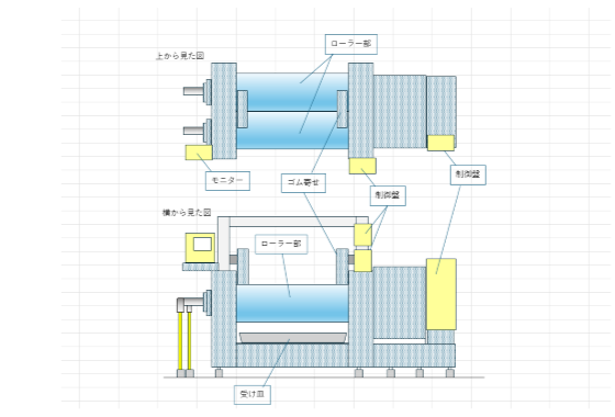 エクセルの図形で書かれた簡単な機械の図面